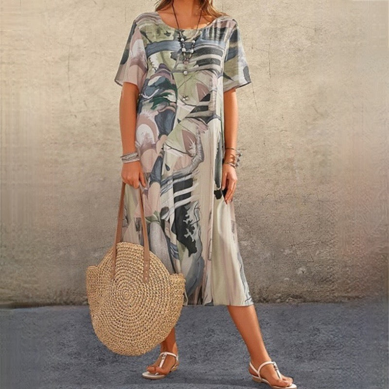 UMA - Sommerkleid mit abstraktem Print