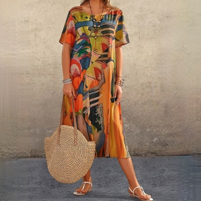 UMA - Sommerkleid mit abstraktem Print